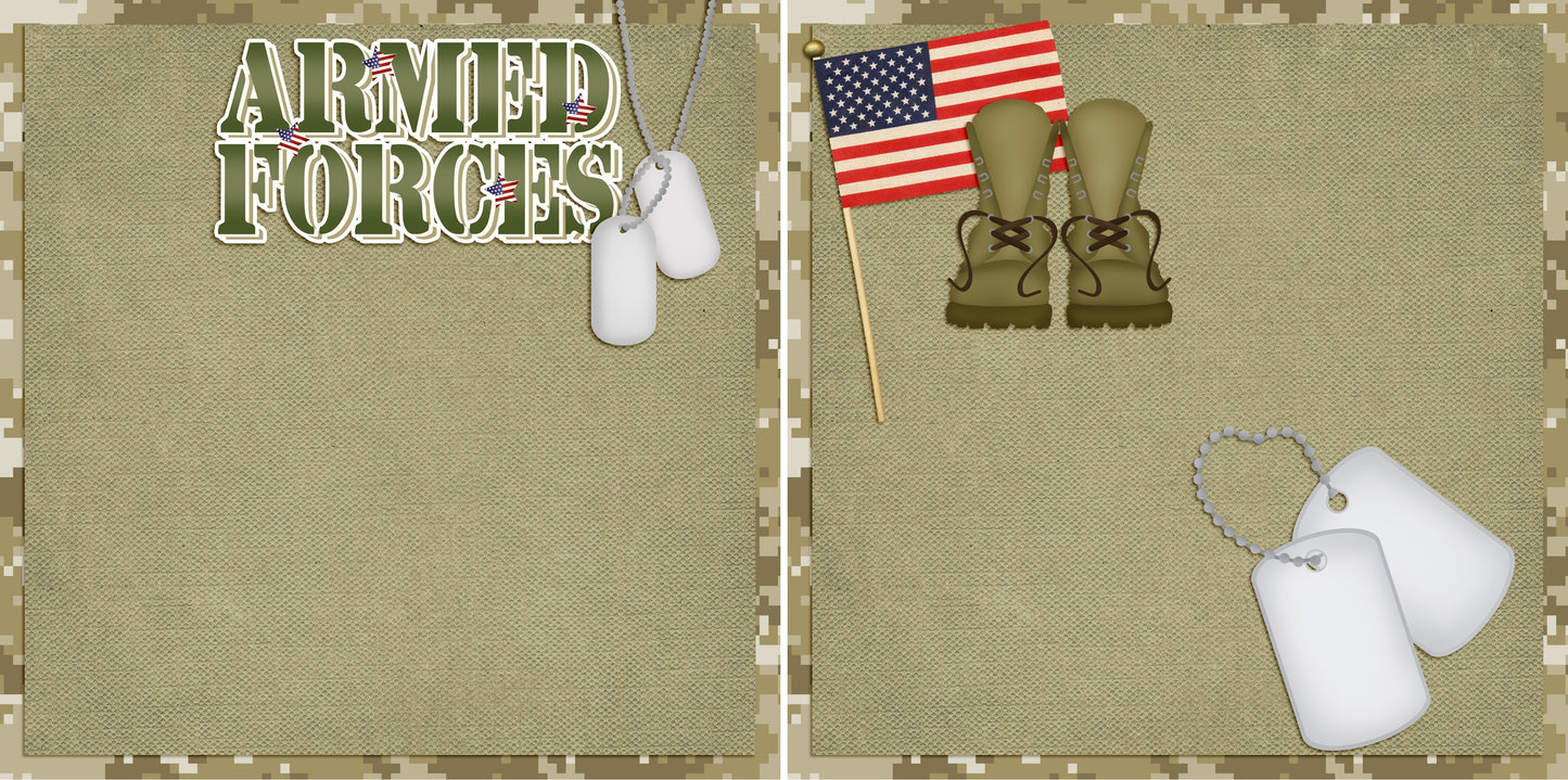Armed Forces NPM - 4877 - EZscrapbooks Scrapbook Layouts Military