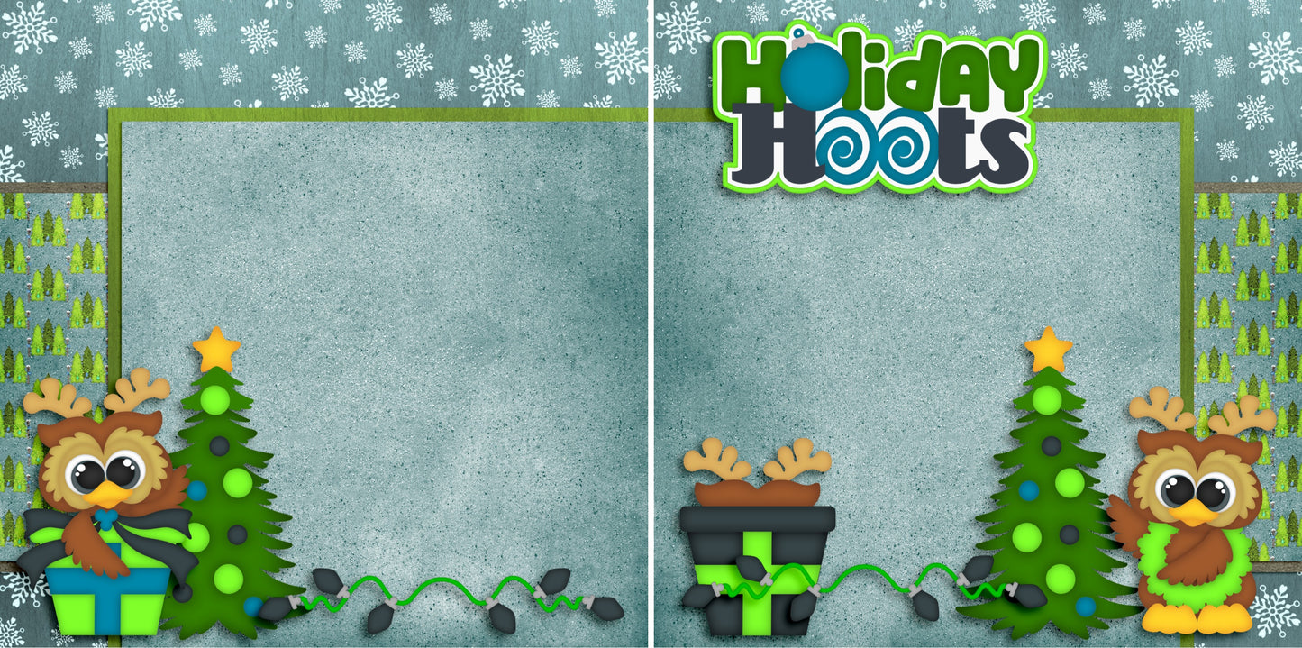 Holiday Hoots NPM - 2668 - EZscrapbooks Scrapbook Layouts Christmas, Winter