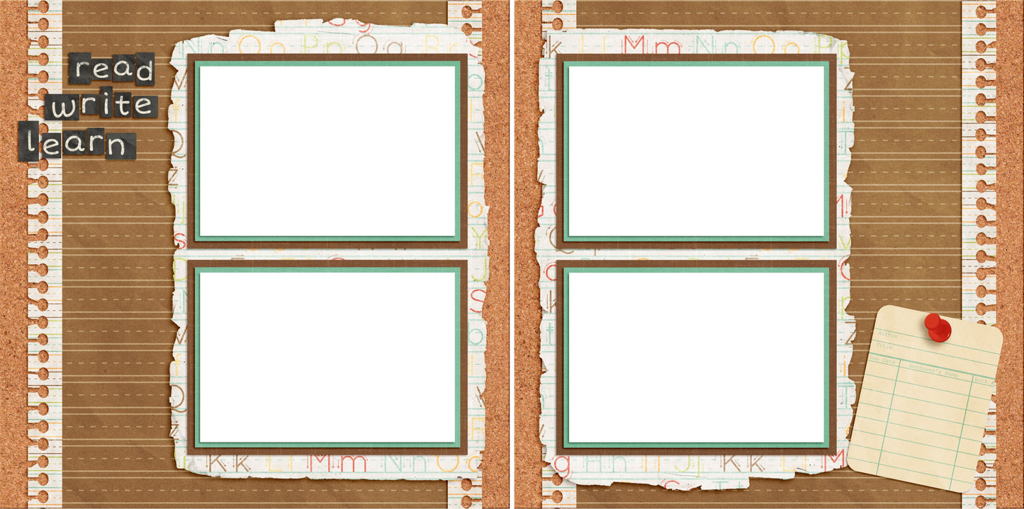 Read Write Learn - Digital Scrapbook Pages - INSTANT DOWNLOAD - 2019 - EZscrapbooks Scrapbook Layouts School