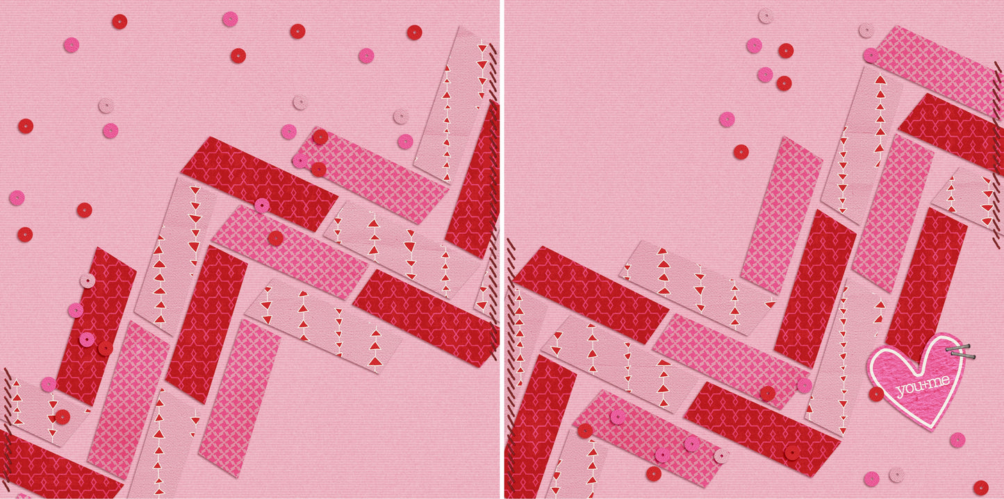 You and Me NPM - 4577 - EZscrapbooks Scrapbook Layouts Love - Valentine