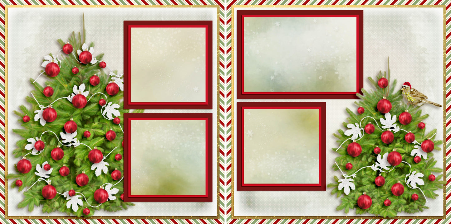 Christmas Birdie - 4106 - EZscrapbooks Scrapbook Layouts Christmas