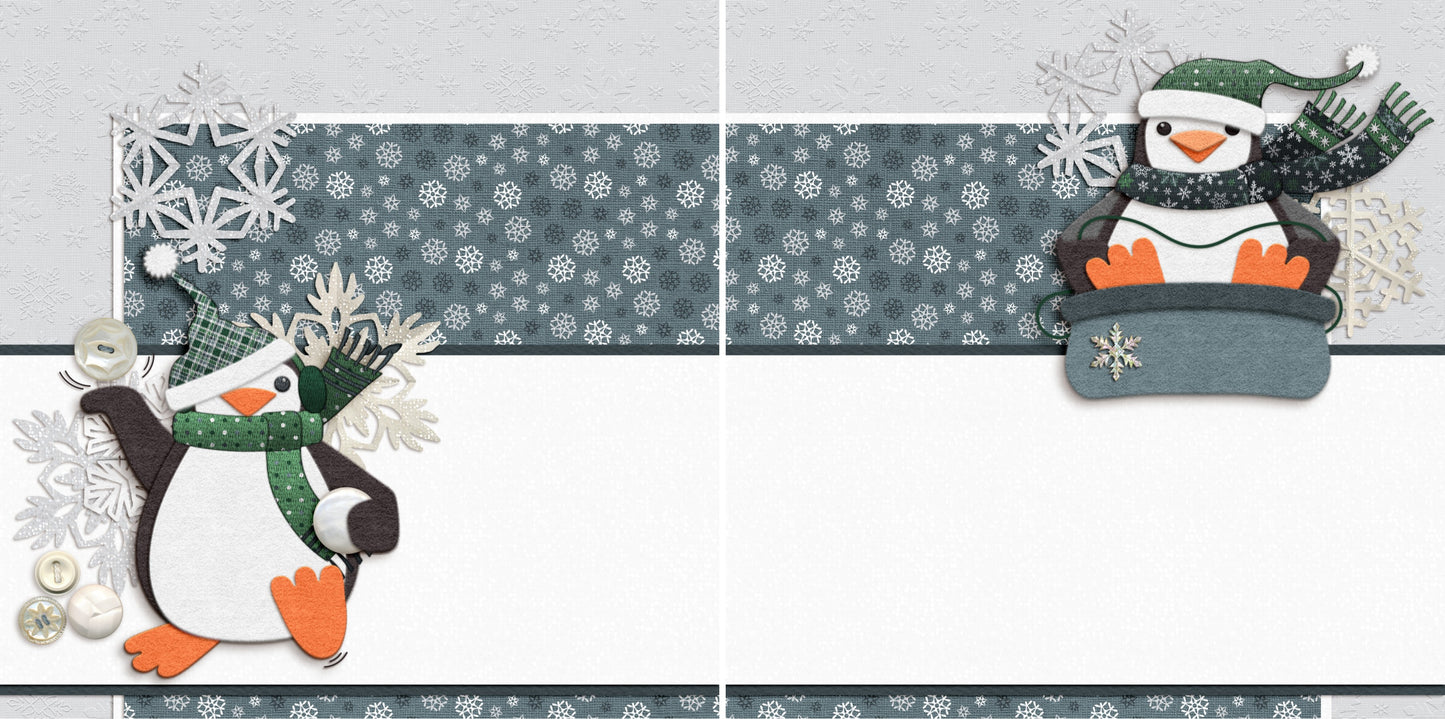 Snowed In NPM - 3559 - EZscrapbooks Scrapbook Layouts Winter