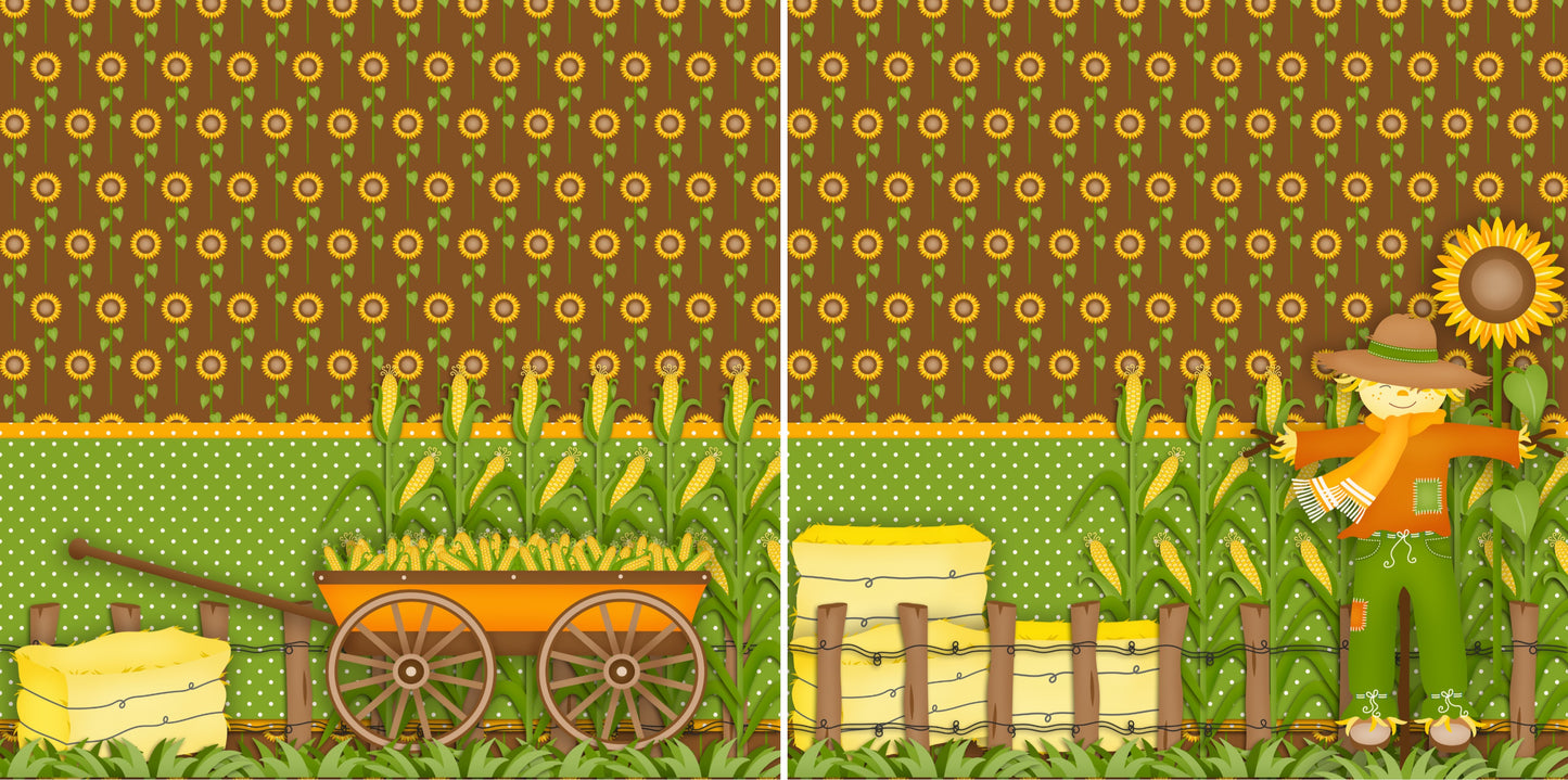 Corn Harvest NPM - 2333 - EZscrapbooks Scrapbook Layouts Fall - Autumn