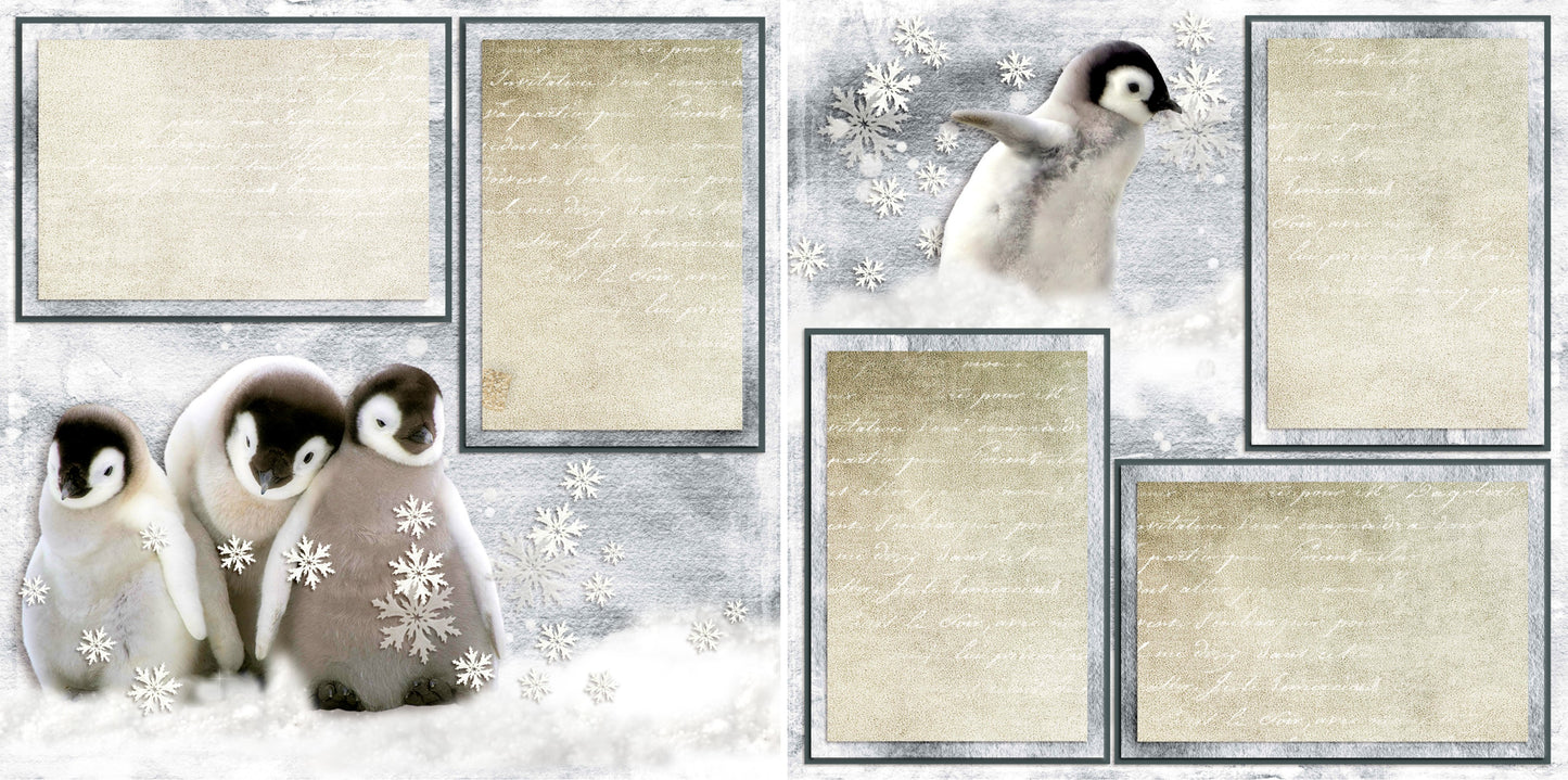 Snow Penguins - 3630 - EZscrapbooks Scrapbook Layouts Winter