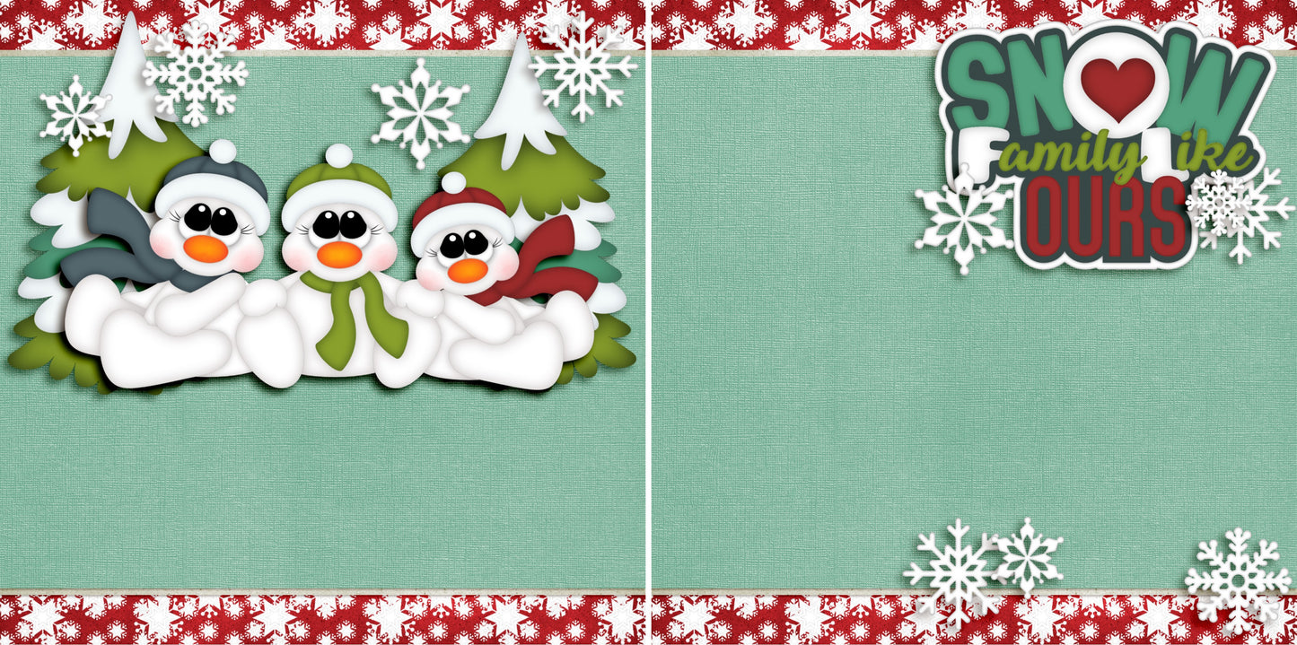 Snow Family Like Ours NPM - 3663 - EZscrapbooks Scrapbook Layouts Family, Winter
