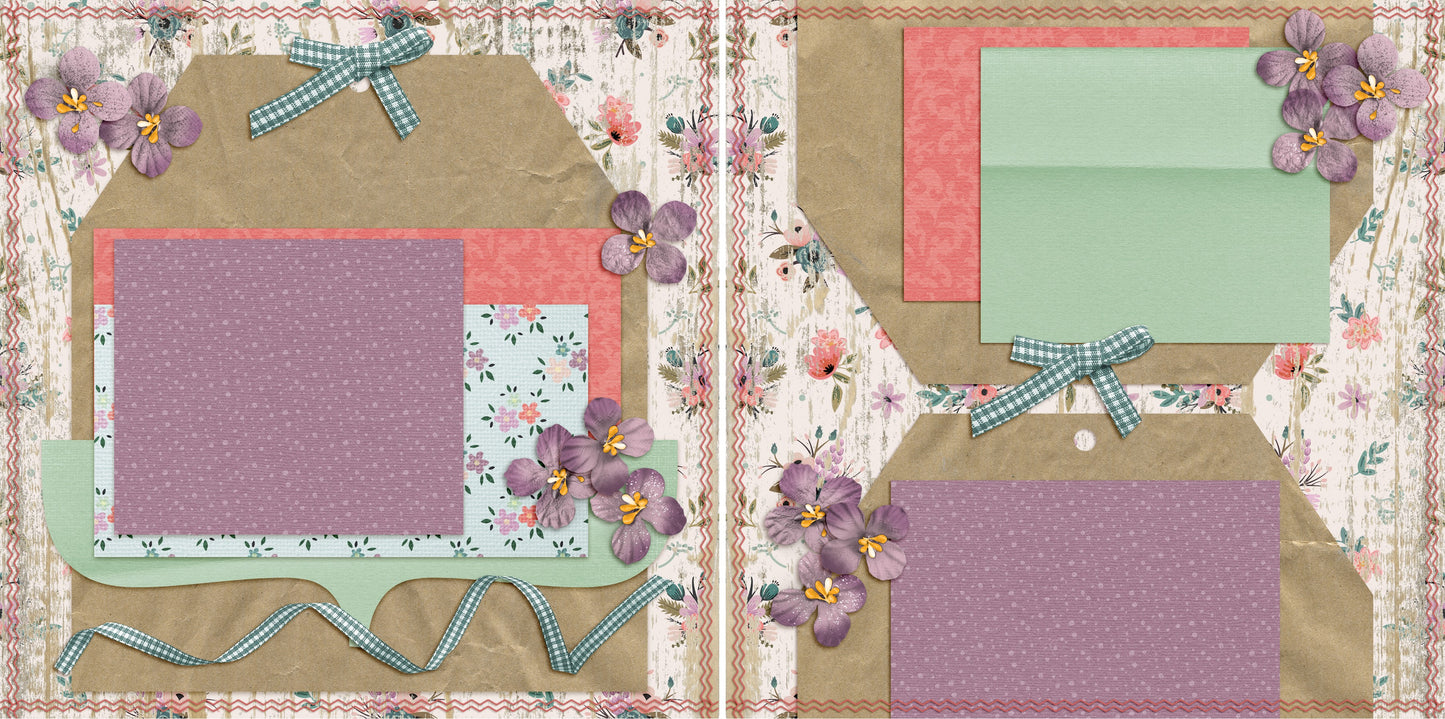 Feeling Happy NPM - 4799 - EZscrapbooks Scrapbook Layouts Girls, Other, Spring - Easter