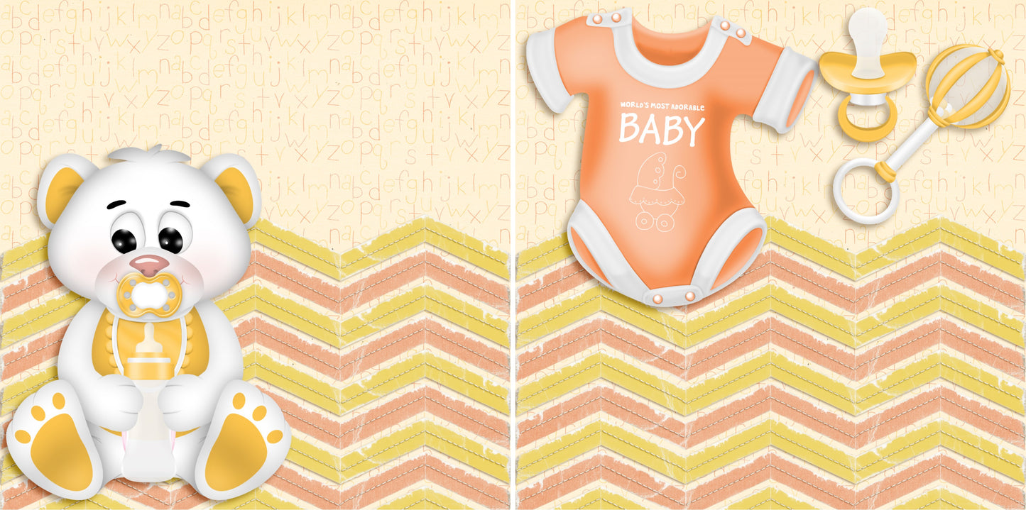 Adorable Baby Yellow NPM - 4083 - EZscrapbooks Scrapbook Layouts Baby, Baby - Toddler