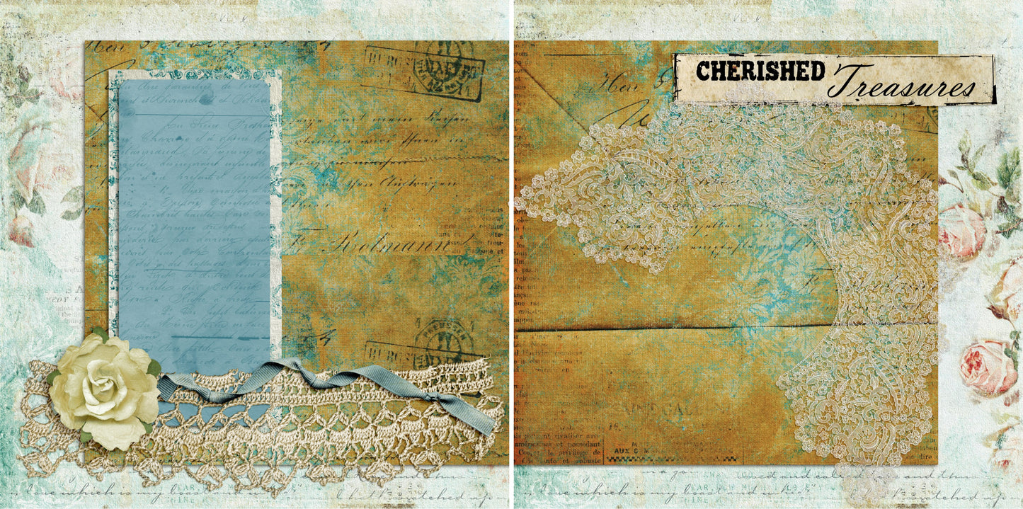 Cherished Treasures NPM - 4583 - EZscrapbooks Scrapbook Layouts Family, Grandmother, Heritage