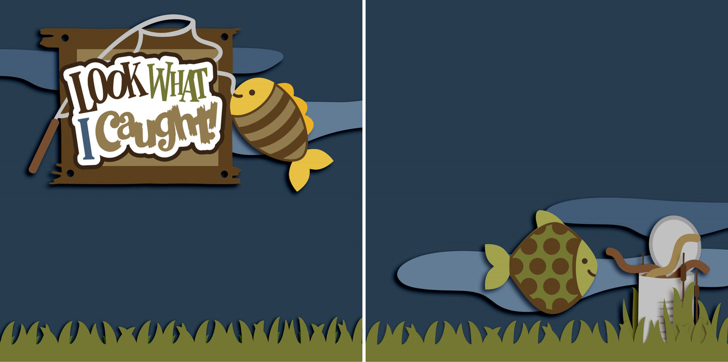 Look What I Caught NPM - 2535 - EZscrapbooks Scrapbook Layouts Hunting - Fishing