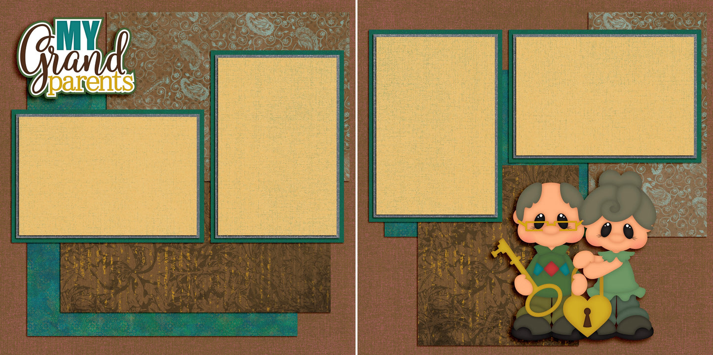 My Grandparents - 4934 - EZscrapbooks Scrapbook Layouts Family, Grandfather, Grandkid, Grandkids, Grandma, Grandmother, Grandpa