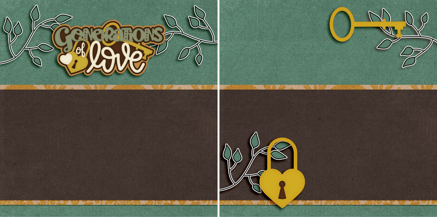 Generations of Love NPM - 4761 - EZscrapbooks Scrapbook Layouts Family, Grandfather, Grandmother, Heritage