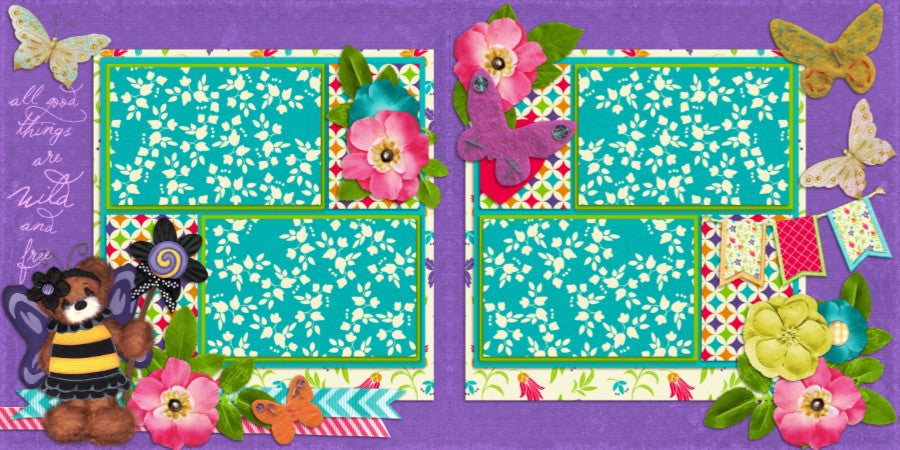 Fairy Bear - 826 - EZscrapbooks Scrapbook Layouts Farm - Garden, Girls