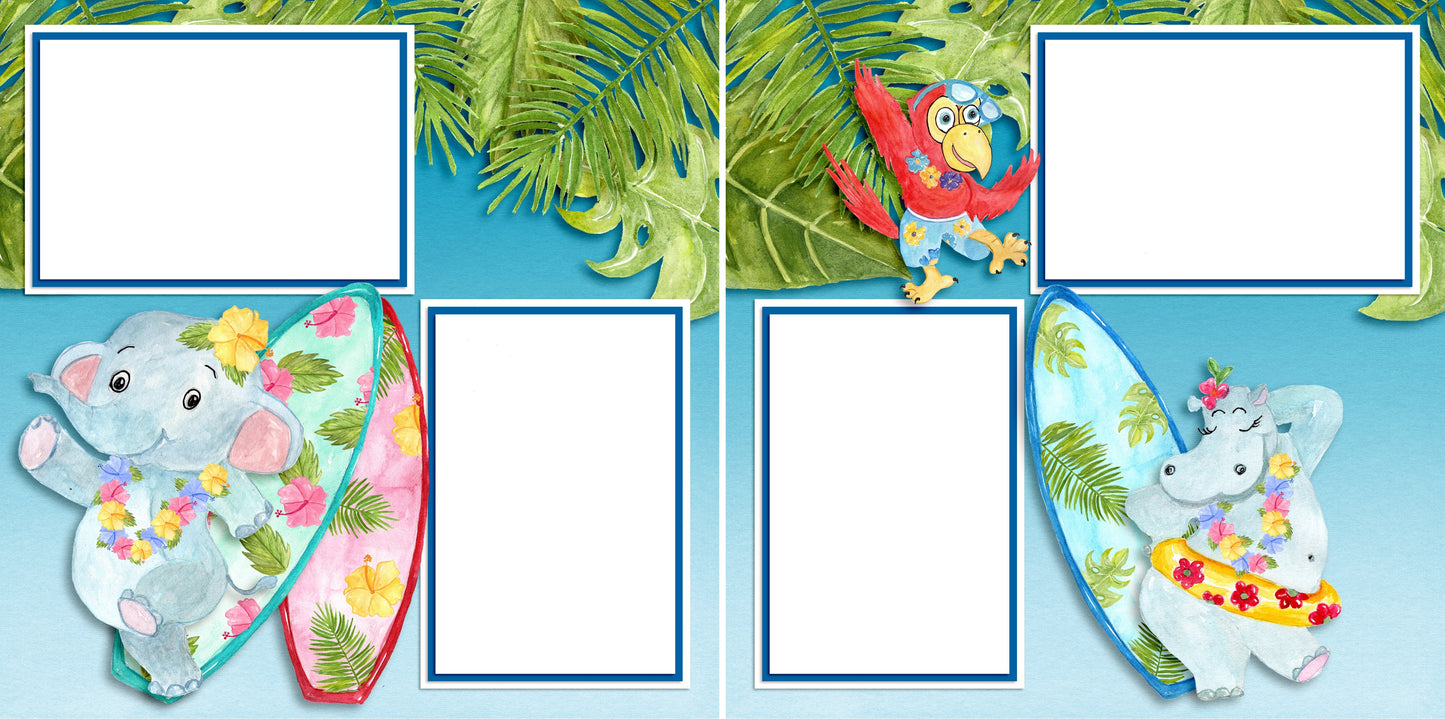 Beach Party - Digital Scrapbook Pages - INSTANT DOWNLOAD - EZscrapbooks Scrapbook Layouts Beach, Party, Summer, Surf