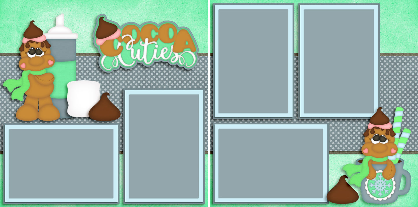 Cocoa Cuties - 3650 - EZscrapbooks Scrapbook Layouts Christmas, Winter