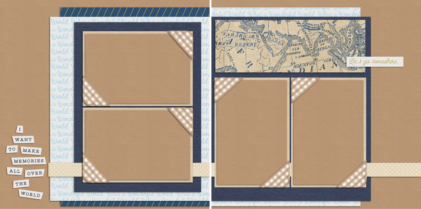 Let's Go Somewhere - 4742 - EZscrapbooks Scrapbook Layouts travel, Vacation