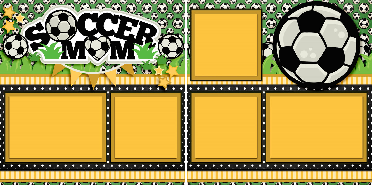 Soccer Mom Yellow - 3306 - EZscrapbooks Scrapbook Layouts soccer, Sports