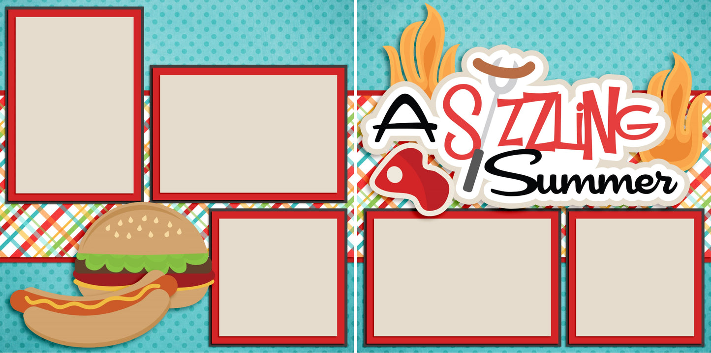 A Sizzling Summer - 3380 - EZscrapbooks Scrapbook Layouts Summer, Swimming - Pool