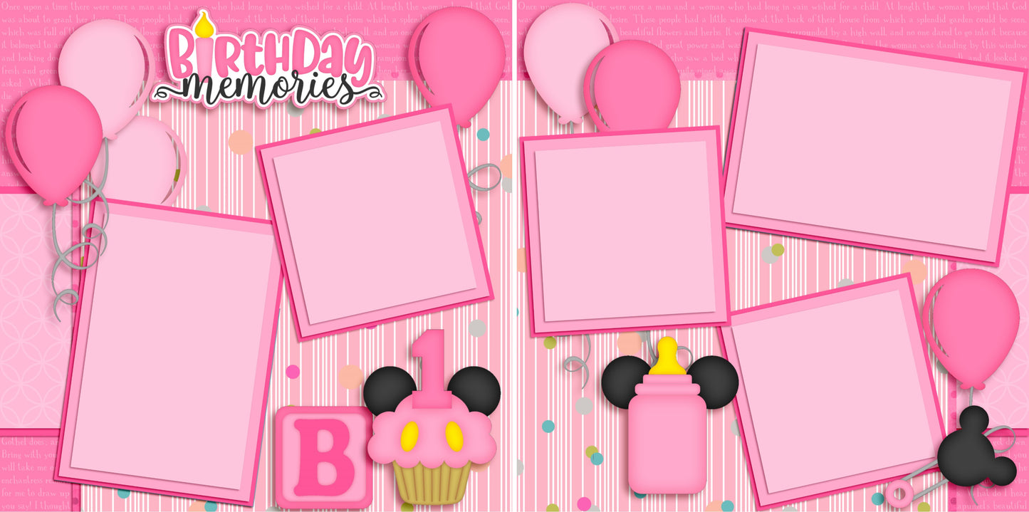 Birthday Memories Girl - 3440 - EZscrapbooks Scrapbook Layouts Baby - Toddler, Birthday