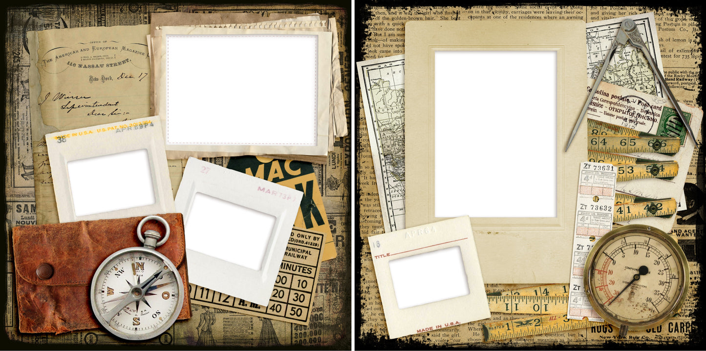 Vintage Gentleman - Digital Scrapbook Pages - INSTANT DOWNLOAD - 2019 - EZscrapbooks Scrapbook Layouts Grandfather, Heritage