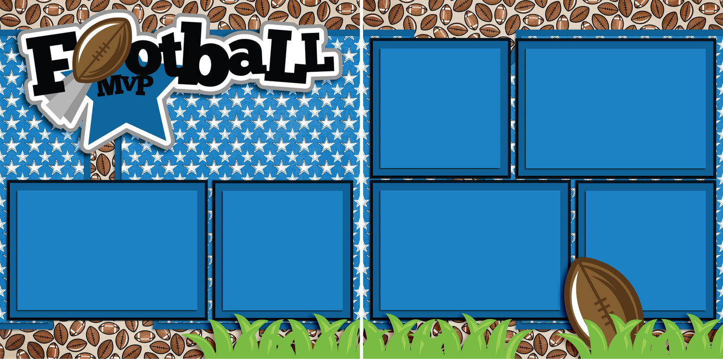 Football MVP Blue - 3250 - EZscrapbooks Scrapbook Layouts football, Sports