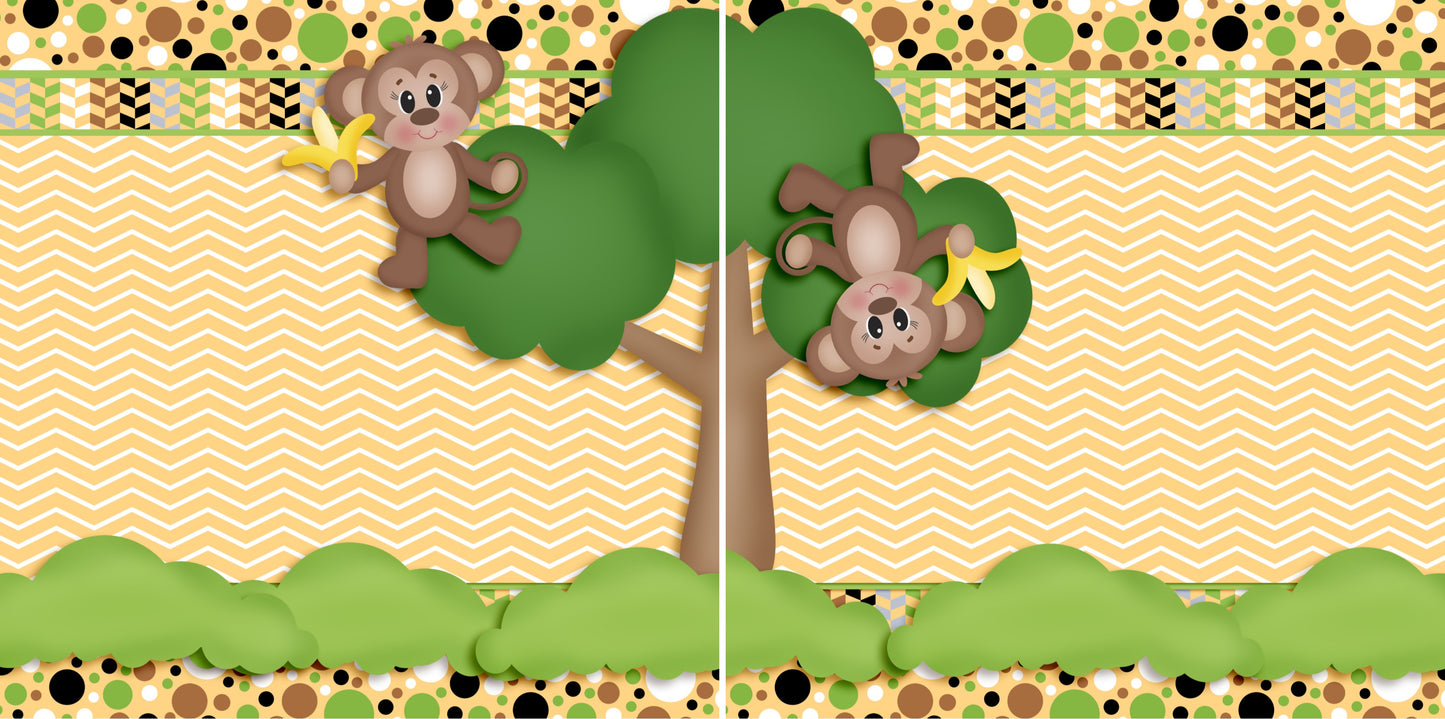 Tree Monkeys NPM - 3781 - EZscrapbooks Scrapbook Layouts Animals, Disney
