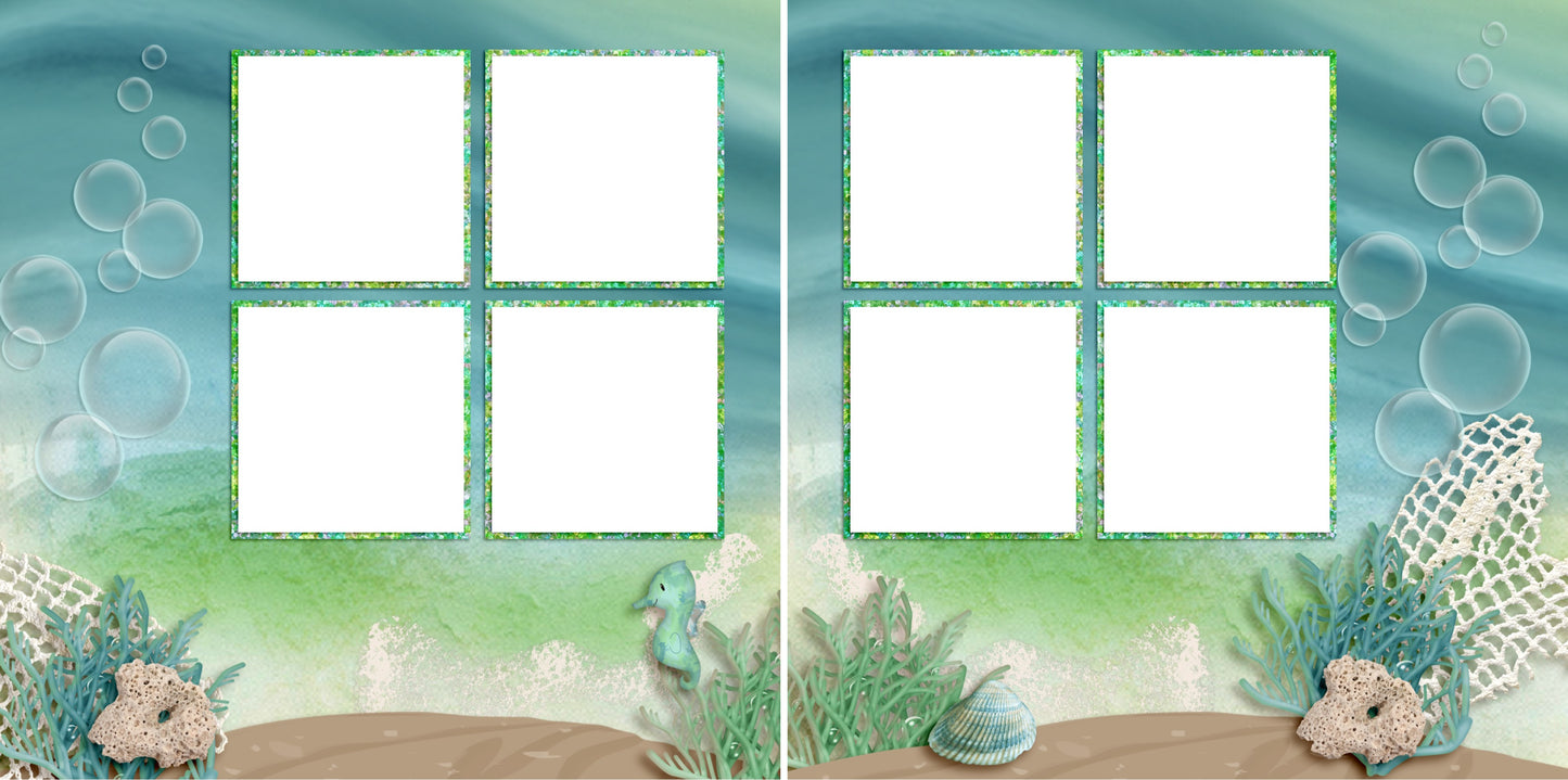 Colors of the Sea - Digital Scrapbook Pages - INSTANT DOWNLOAD - 2019 - EZscrapbooks Scrapbook Layouts Beach - Tropical, Swimming - Pool