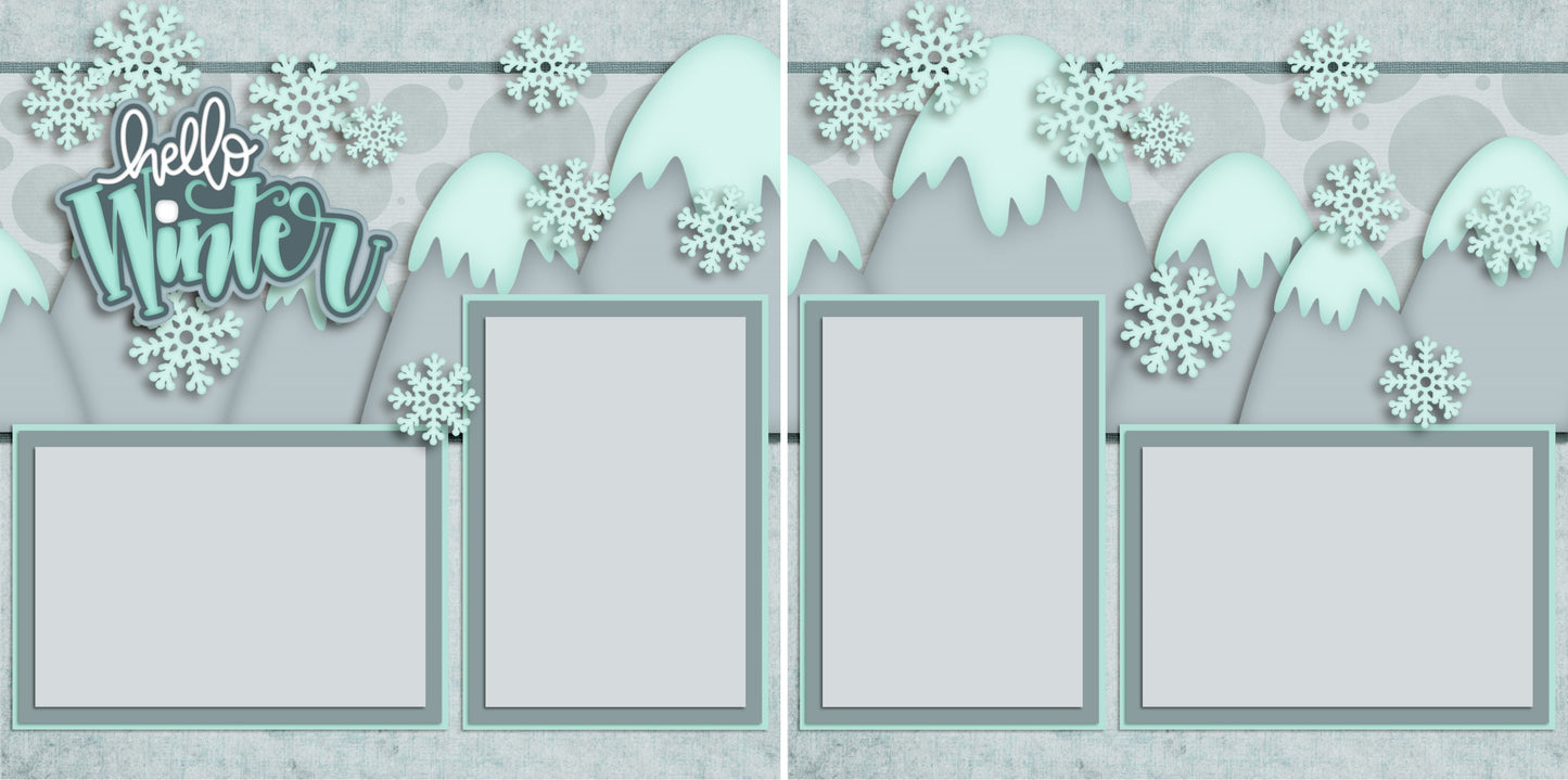 Hello Winter - 3756 - EZscrapbooks Scrapbook Layouts Christmas, Winter