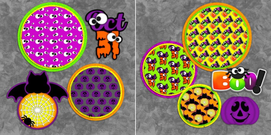 Spooky Tags - 923 - EZscrapbooks Scrapbook Layouts Halloween