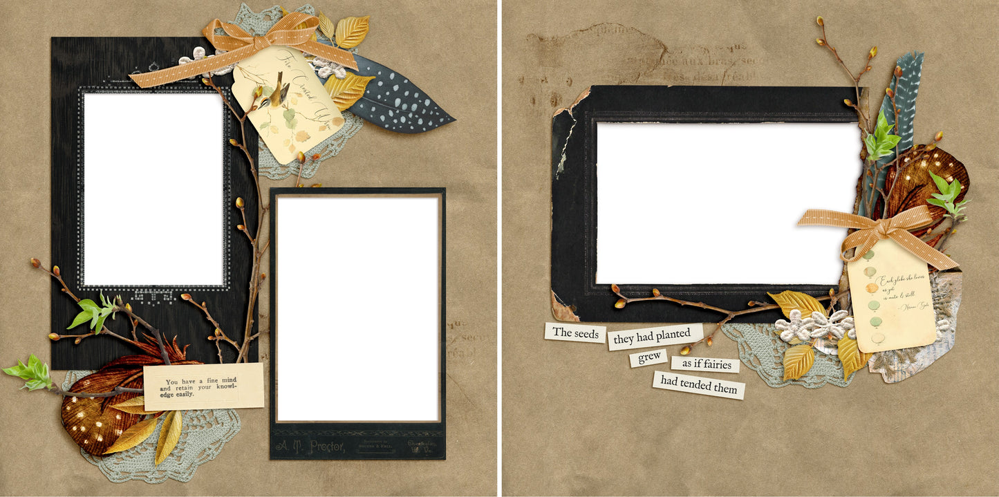 Birds - Digital Scrapbook Pages - INSTANT DOWNLOAD - EZscrapbooks Scrapbook Layouts Farm - Garden, Spring - Easter
