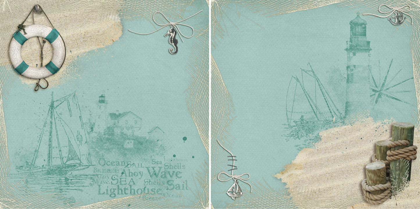 Beachy NPM - 4627 - EZscrapbooks Scrapbook Layouts Beach - Tropical