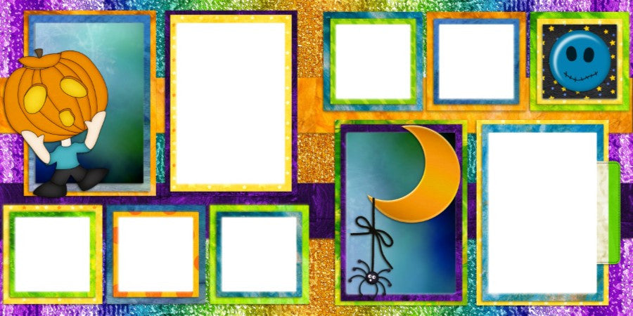 Pumpkin Head - Digital Scrapbook Pages - INSTANT DOWNLOAD - EZscrapbooks Scrapbook Layouts Halloween