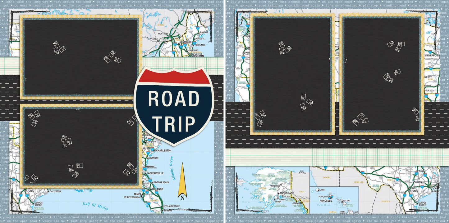 Road Trip - 110 - EZscrapbooks Scrapbook Layouts Camping - Hiking, Vacation