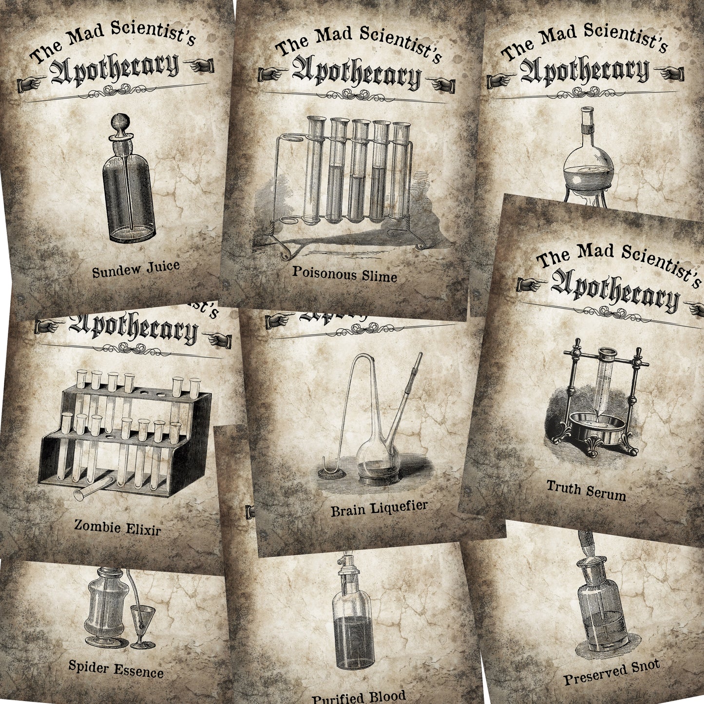Apothecary Mini Poster Set of 9 - 7227
