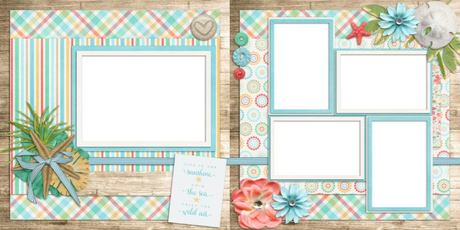 Sand Dollar Dreams - Digital Scrapbook Pages - INSTANT DOWNLOAD - EZscrapbooks Scrapbook Layouts Beach - Tropical, Girls