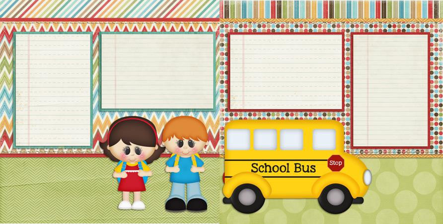 School Bus - 440 - EZscrapbooks Scrapbook Layouts School