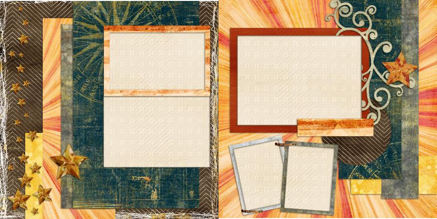 Star Spangled Glow - Digital Scrapbook Pages - INSTANT DOWNLOAD - EZscrapbooks Scrapbook Layouts July 4th - Patriotic, Other, School, Sports