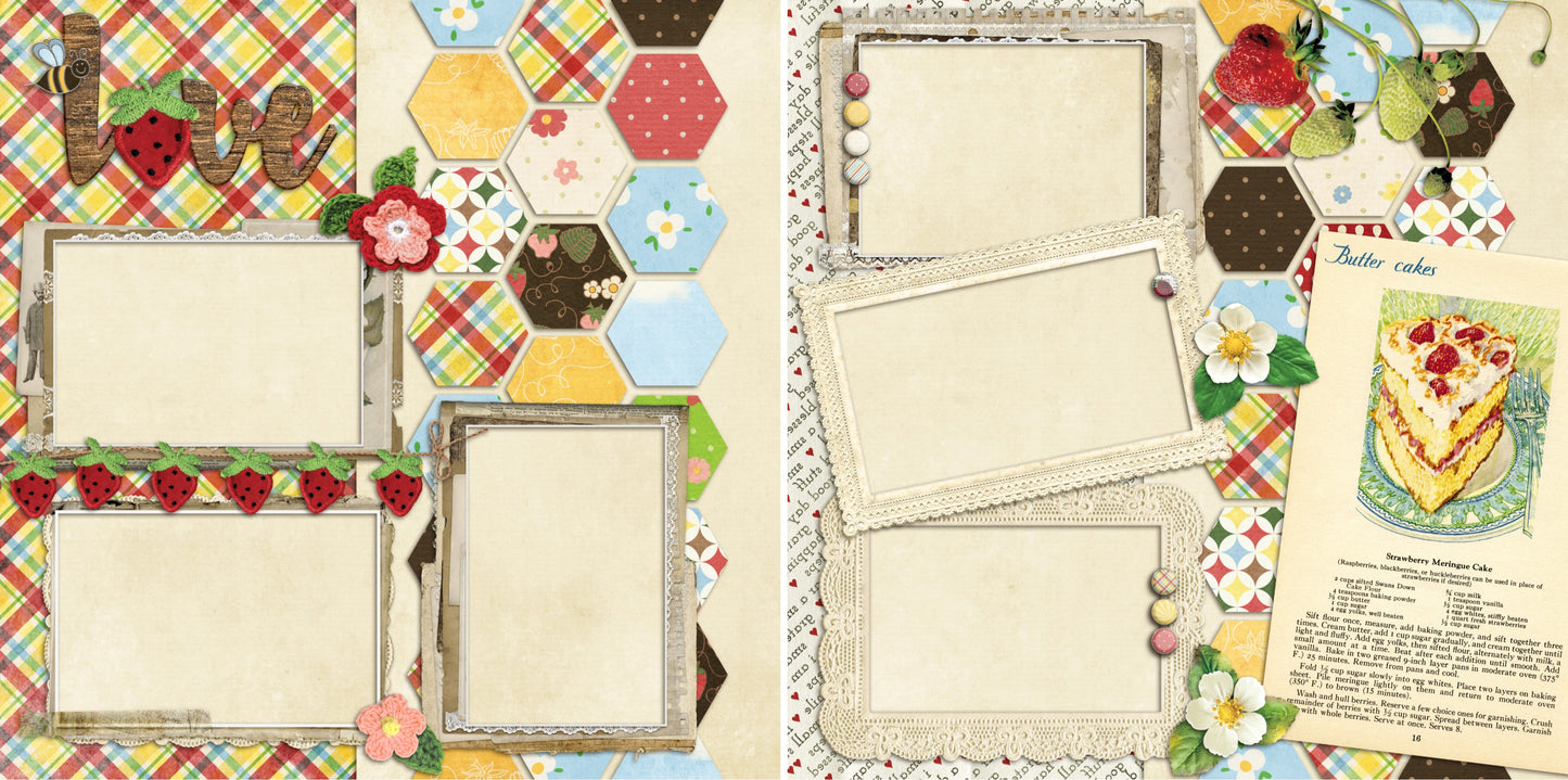 Strawberry Summer - 173 - EZscrapbooks Scrapbook Layouts Summer