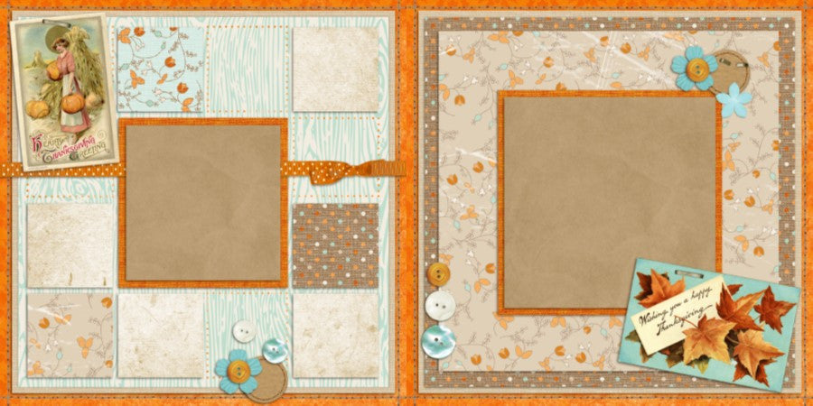 Thankful - 368 - EZscrapbooks Scrapbook Layouts Thanksgiving