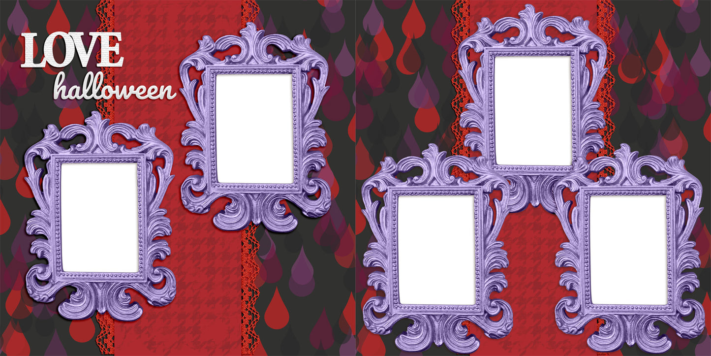Love Halloween - EZ Digital Scrapbook Pages - INSTANT DOWNLOAD