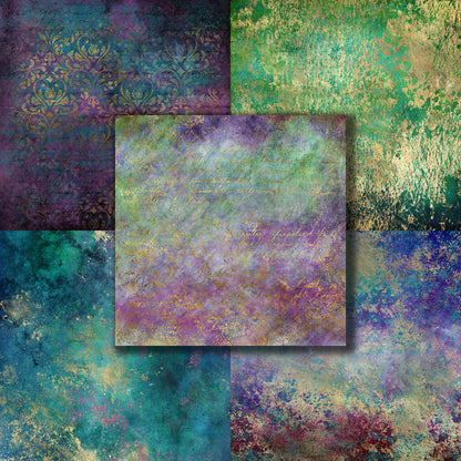 Abstract Peacock - 12X12 Scrapbook Paper Pack - 8333