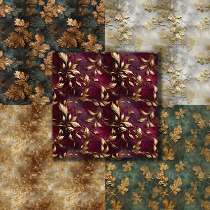 Guilded Leaves - 12X12 Scrapbook Paper Pack - 8557