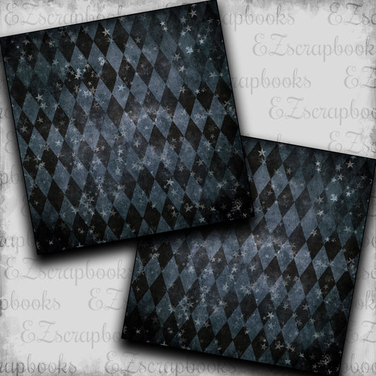 Midnight Circus Grey Diamonds - Scrapbook Papers - 23-494