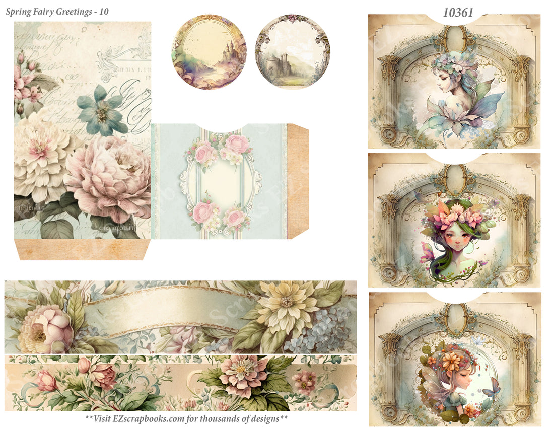 Spring Fairy Greetings 10 - 10361 – EZscrapbooks