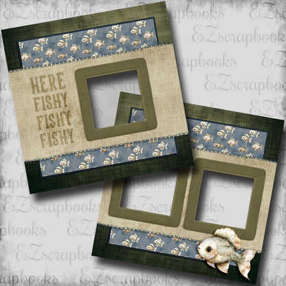 Here Fishy Fishy - EZ Digital Scrapbook Pages - INSTANT DOWNLOAD