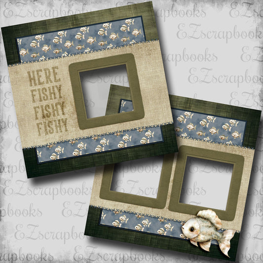 Here Fishy Fishy - EZ Digital Scrapbook Pages - INSTANT DOWNLOAD