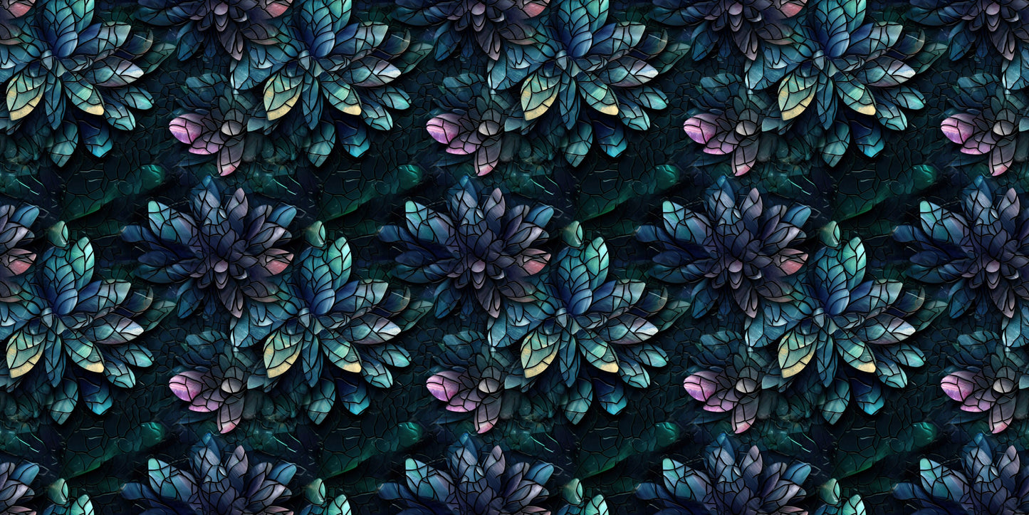 Dark Floral Mosaic Green NPM - 6885