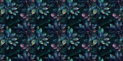 Dark Floral Mosaic Green NPM - 6885