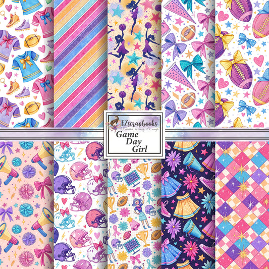 Game Day Girl - 12X12 Scrapbook Paper Pack - 26-8095