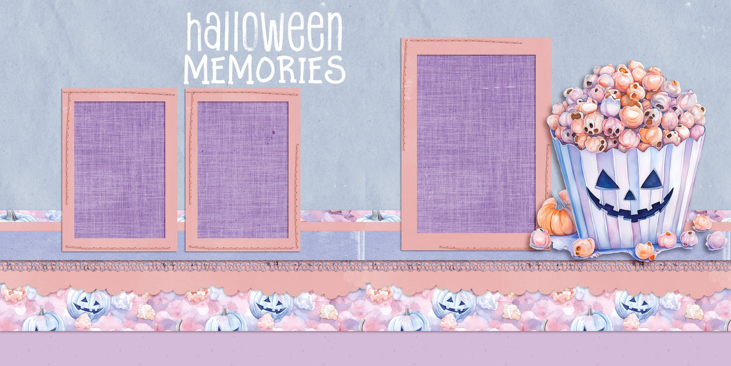 Spooky Movie Popcorn - Scrapbook Layout - 24-828