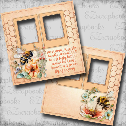 Honeybee Fly Anyway - EZ Digital Scrapbook Pages - INSTANT DOWNLOAD